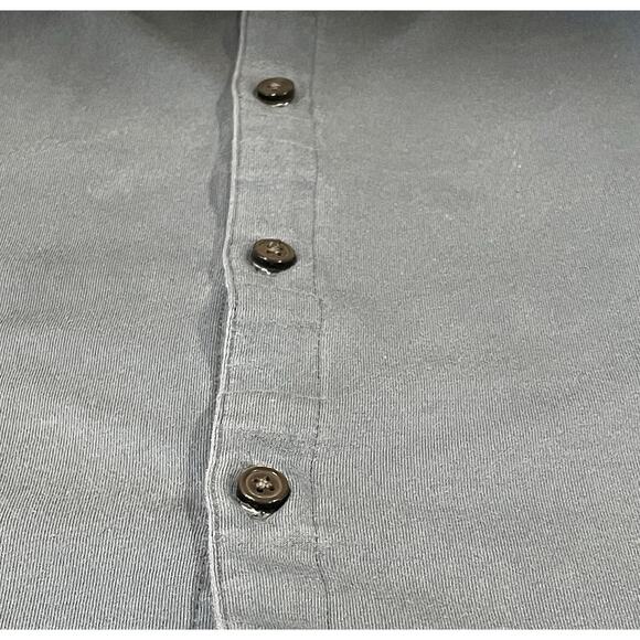 LinkSoul Button Up Shirt Men's (M) Tempus Fugit Short Sleeve Blue Organic Cotton - Picture 6 of 9